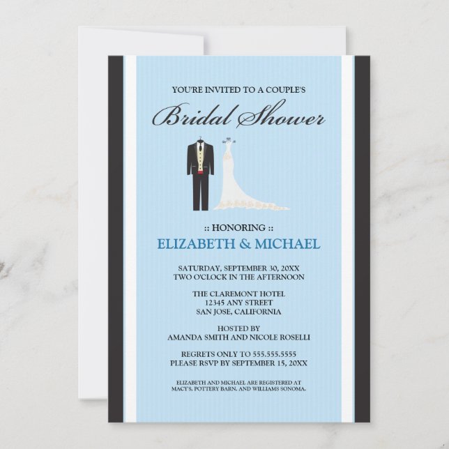 Invitación a ducha nupcial de pareja de hecho (Anverso)