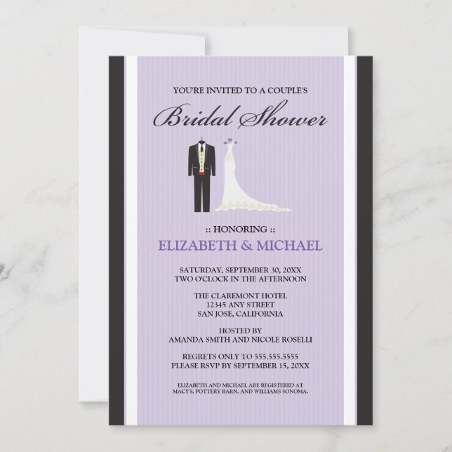 Invitación a ducha nupcial de pareja de hecho (Anverso)