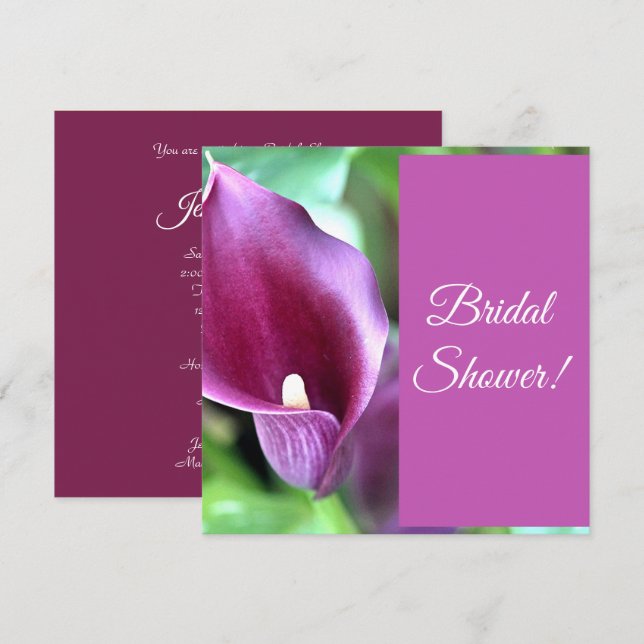 Invitación a ducha nupcial de Personalizado Calla  (Anverso / Reverso)