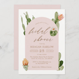 Invitación a ducha nupcial del desierto de Cactus