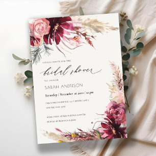 Invitación a ducha nupcial en Rubor Pampas de Borg