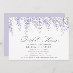 Invitación a ducha nupcial horizontal de lino rúst