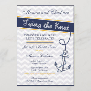Invitación a ducha nupcial náutica - Anchor de pla