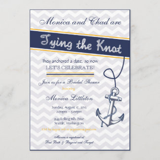 Invitación a ducha nupcial náutica - Anchor de pla