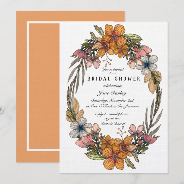 Invitación a ducha nupcial nórdica (Anverso / Reverso)