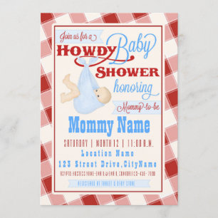 Invitación a ducha occidental Howdy Baby