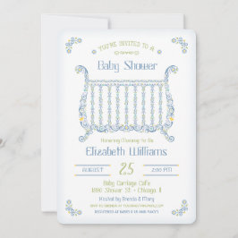 Invitación a ducha para bebé - Cuna de encaje - Az