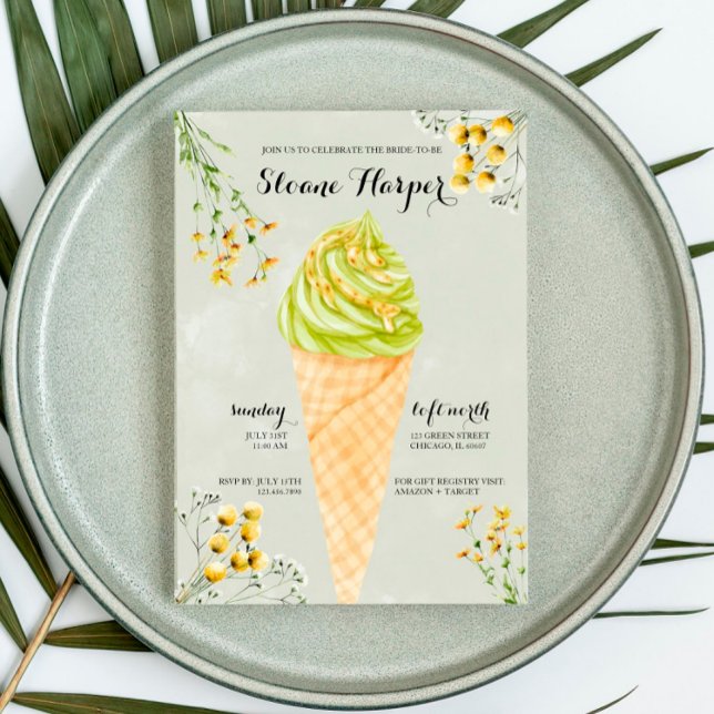 Invitación a ducha social con hielo Pistachio (Subido por el creador)