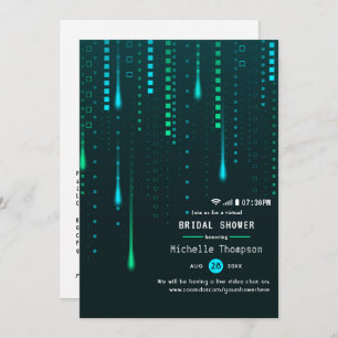 Invitación a ducha virtual neón
