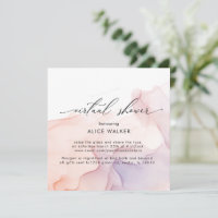 Invitación a ducha virtual transparente de seda