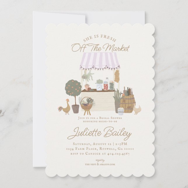 Invitación a ducharse de novias en el mercado agrí (Anverso)