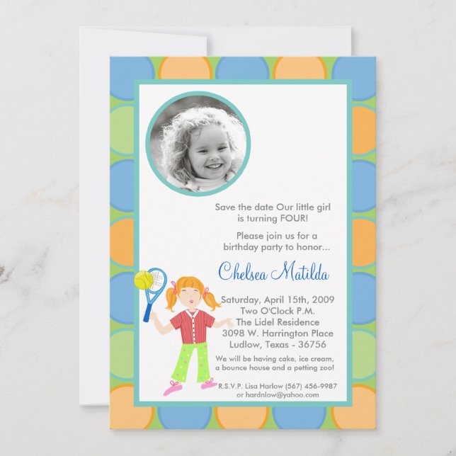Invitación a ducharse el cumpleaños de la foto de  (Anverso)