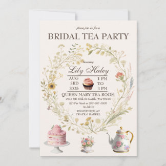 Invitación a ducharse nupcial de Fiesta de té de C