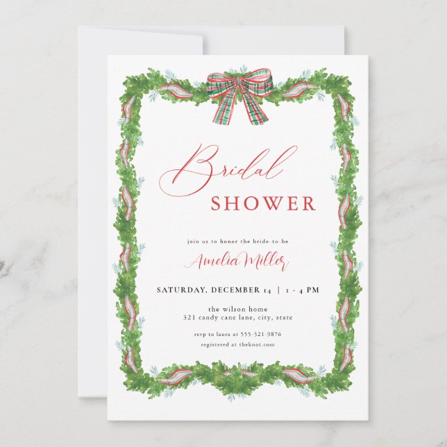 Invitación a ducharse nupcial de los navidades (Anverso)