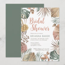 Invitación a ducharse nupcial en Boho Floral Pampa