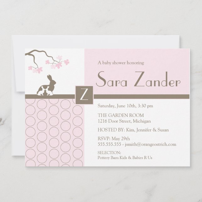 Invitación a ducharse para bebés gemelos (Anverso)