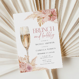 Invitación a duchas nupciales de Boho Pampas Brunc