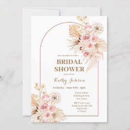 Invitación a duchas nupciales de gramíneas Pink Bo