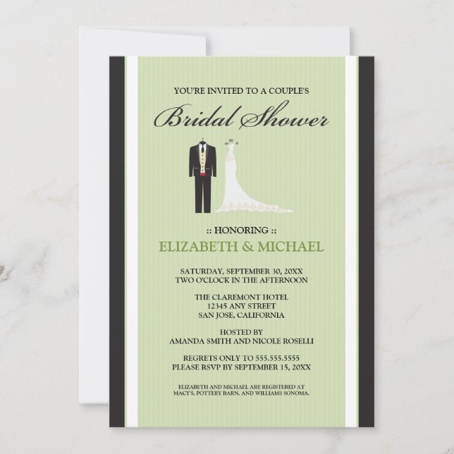 Invitación a duchas nupciales de parejas de hecho (Anverso)