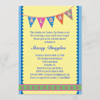 Invitación a duchas nupciales luau en Hawái