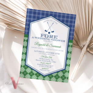 Invitación a duchas para parejas de golf Green Blu