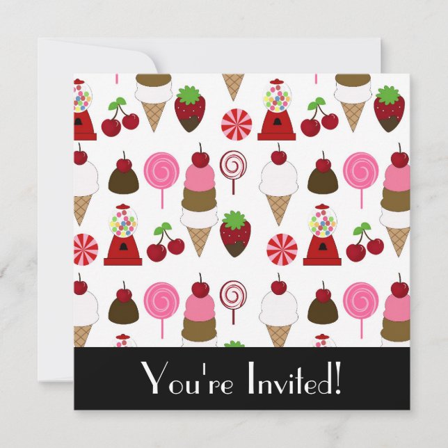 Invitación a dulces y dulces (Anverso)