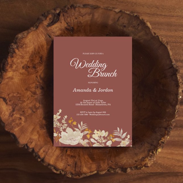 Invitación a Dusty Rosa Autumn Boho Boda Brunch (Subido por el creador)