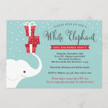 Invitación a elefante blanco, Fiesta Navidad invit<br><div class="desc">Invitación a elefante blanco,  Fiesta Navidad invitado</div>