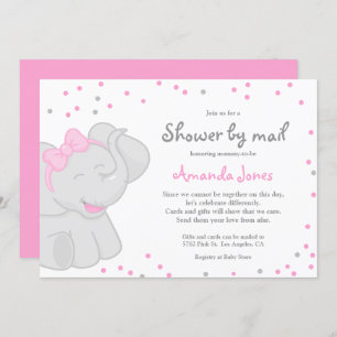 Invitación a 🎀 elefante cute Baby Shower Chica 🐘
