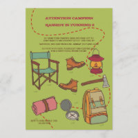 Invitación a elementos de acampada