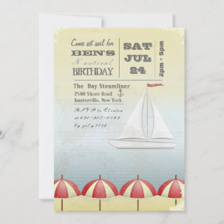 Invitación a embarcación de vela de vintage