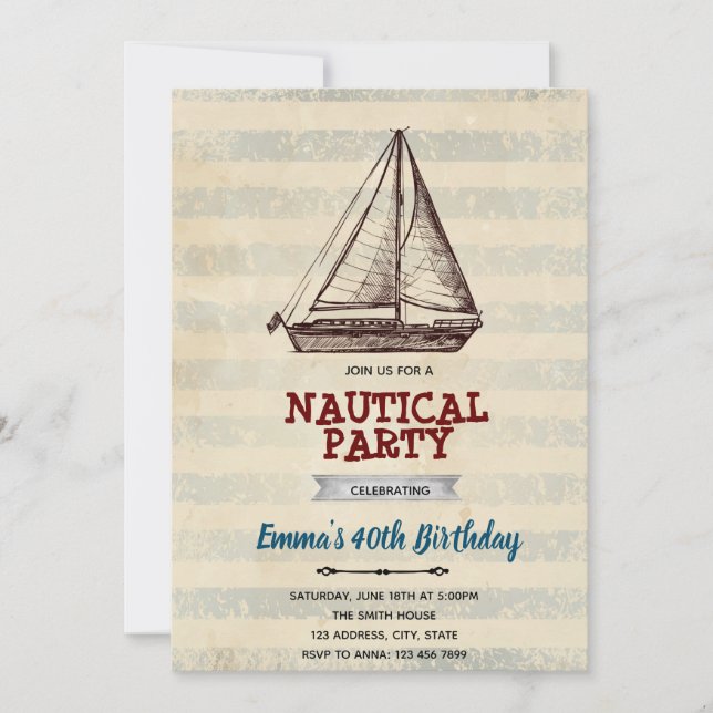 Invitación a embarcaciones de vela (Anverso)