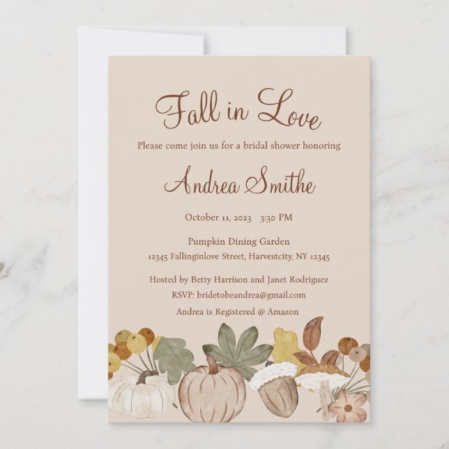 Invitación a enamorarse, ducha de novia, Boda (Anverso)