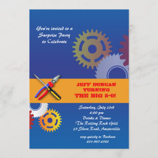 Invitación a engranajes y herramientas
