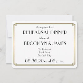 Invitación a ensayo de Boda Art Deco Gatsby redond