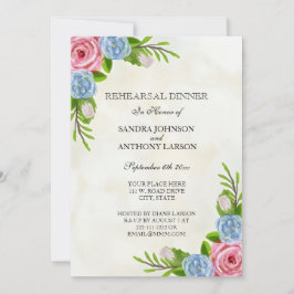 Invitación a ensayo de Boda de acuarela floral