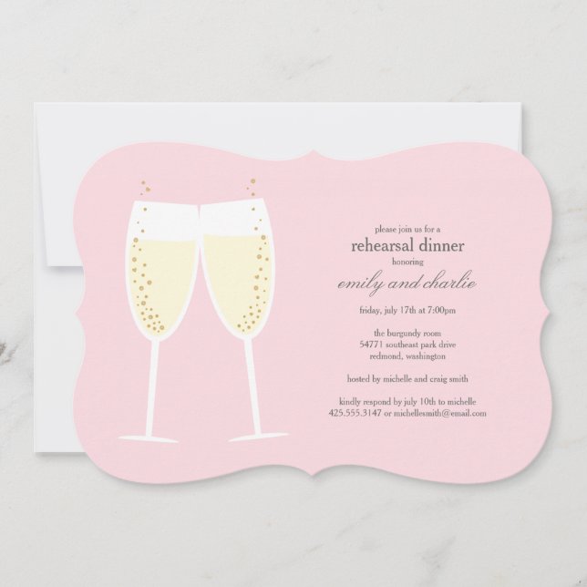 Invitación a ensayo de Boda de lentes de enlace (Anverso)