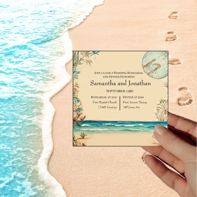 Invitación a ensayo de Boda temática Dream Beach (Subido por el creador)