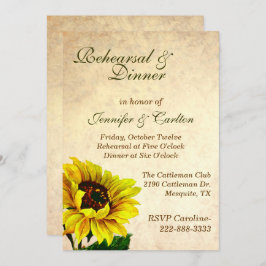 Invitación a ensayo de Bodas de girasoles antiguos