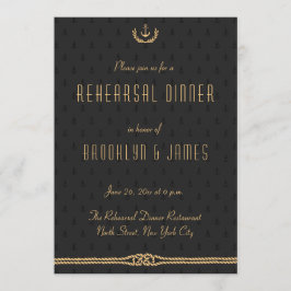 Invitación a ensayo de Bodas Náuticos Negros Y Oro