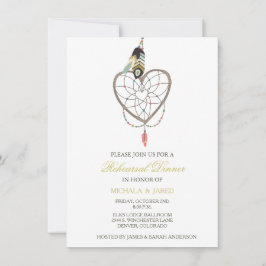Invitación a ensayo de Dreamcatcher Feather Boda