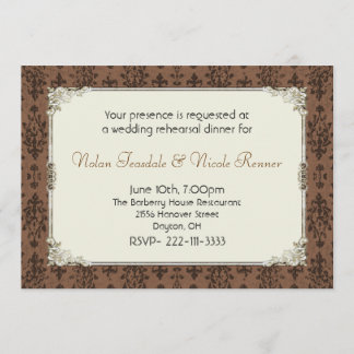 Invitación a ensayo de matrimonio para damasco mar