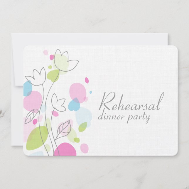 Invitación a ensayo de pétalos de flores de confet (Anverso)