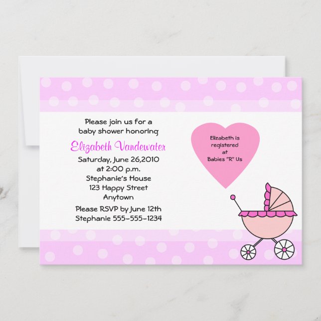 Invitación a envío de invitación de Baby Shower ro (Anverso)