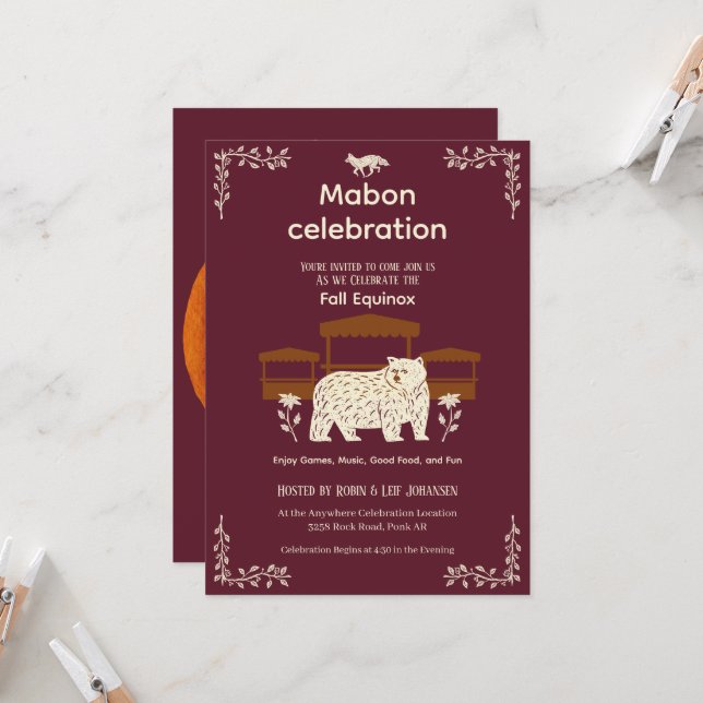 Invitación a equinoccio de la cosecha de Mabon (Anverso/Reverso In Situ)