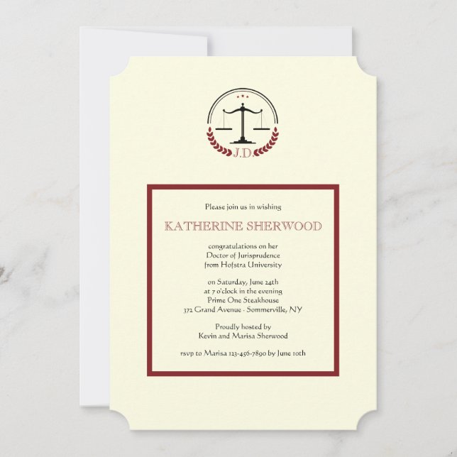 Invitación a escala de justicia (Anverso)