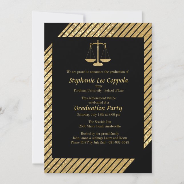 Invitación a escala Gold Justice (Anverso)