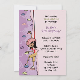 Invitación a escalar rock: cumpleaños del pelo neg