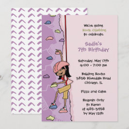 Invitación a escalar rock: cumpleaños del pelo neg