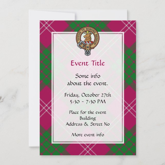 Invitación a Escudo de Clan Crawford (Anverso)